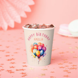 バルーンカラフルキッズハッピーバースデーパーティー 紙コップ