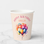 バルーンカラフルキッズハッピーバースデーパーティー 紙コップ (裏面)