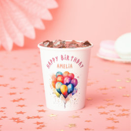 バルーンカラフルキッズハッピーバースデーパーティー 紙コップ