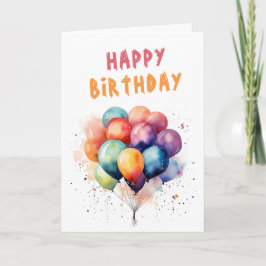 バルーンカラフルキッズハッピーバースデー カード
