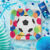 バルーンカラフルサッカーボールおもしろい紙プレート ペーパープレート (パーティー)