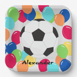 バルーンカラフルサッカーボールおもしろい紙プレート ペーパープレート