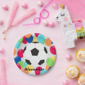 バルーンカラフルサッカーボールおもしろい紙プレート ペーパープレート (パーティー)