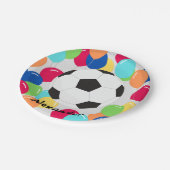 バルーンカラフルサッカーボールおもしろい紙プレート ペーパープレート (アングル)