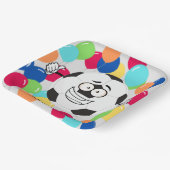 バルーンカラフルサッカーボールおもしろい顔 ペーパープレート (傾斜あり)