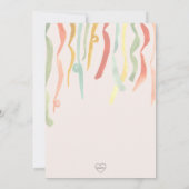 バルーンカラフルストリーマー誕生日ミニマル 招待状 (裏面)