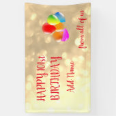 バルーンカラフルデザインハッピー101誕生日 横断幕 (縦)