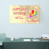 バルーンカラフルデザインハッピー22誕生日 横断幕 (トレードショー)