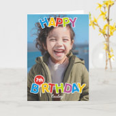 バルーンカラフルハッピーバースデーカード任意の年齢 カード (黄色い花)