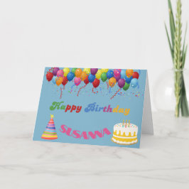 バルーンカラフルハッピーバースデーカード カード