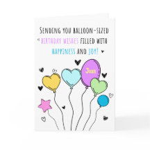 バルーンカラフルハッピーバースデーグリーティングカード