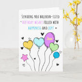 バルーンカラフルハッピーバースデーグリーティングカード カード (黄色い花)