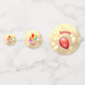 バルーンカラフルハッピー29誕生日デザイン コンフェッティ (裏面)