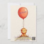 バルーンカラフルバースデーパーティー&かわいいライオン 招待状 (裏面)