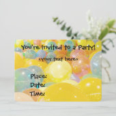 バルーンカラフルパーティの招待状 招待状 (スタンド正面)