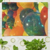 バルーンカラフルパーティーデザイン キッチンタオル (折り畳み)