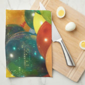 バルーンカラフルパーティーデザイン キッチンタオル (四つ折り)