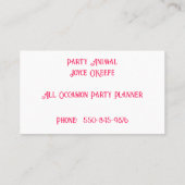 バルーンカラフルパーティープランナー名刺 名刺 (裏面)