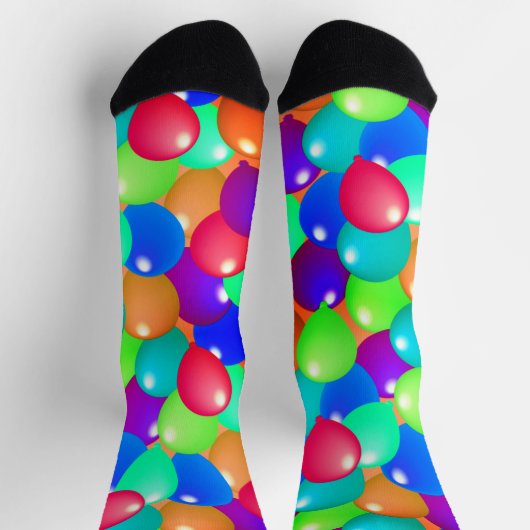 バルーンカラフルフェスティバルハッピーうれしそうなお祝い ソックス (上部)