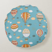 バルーンカラフルフェスティバルパターンデザイン ラウンドクッション (裏面)
