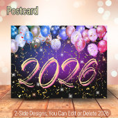バルーンカラフルフェスティバル紙吹雪新年おめでとう シーズンポストカード