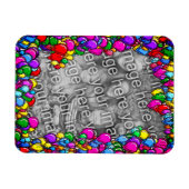 バルーンカラフルフレーム独自の写真を作成 マグネット (横)