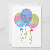 バルーンカラフルベビーの最初の誕生日招待状 招待状 (裏面)