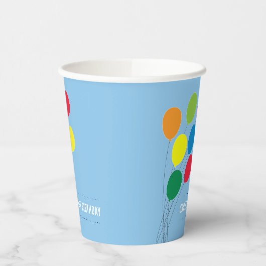バルーンカラフルボーイの最初の誕生日パーティー紙C 紙コップ (左)