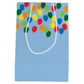 バルーンカラフルボーイズ誕生日 ミディアムペーパーバッグ (裏面)