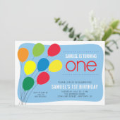 バルーンカラフルボーイズ1st誕生日パーティー 招待状 (スタンド正面)