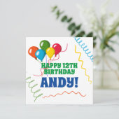 バルーンカラフル付きハッピーバースデー カード (スタンド正面)