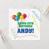 バルーンカラフル付きハッピーバースデー カード (正面/裏面インサイチュ)