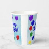 「バルーンカラフル付きハッピーバースデー 紙コップ (左)