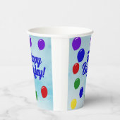 「バルーンカラフル付きハッピーバースデー 紙コップ (右)