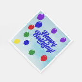 バルーンカラフル付きフェスティバルハッピーバースデー スタンダードランチョンナプキン (角)