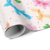 バルーンカラフル動物の包装紙 ラッピングペーパー (ロールコーナー)