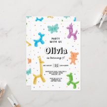 バルーンカラフル動物の誕生日パーティー、任意の年齢