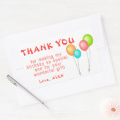 バルーンカラフル子供の誕生日ありがとう 長方形シール (封筒)