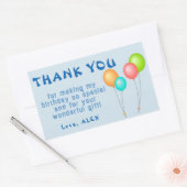 バルーンカラフル子供の誕生日ありがとう 長方形シール (封筒)