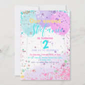 バルーンカラフル子供の誕生日パーティの招待状 案内状 (正面)