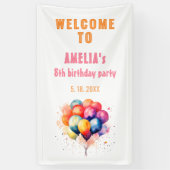 バルーンカラフル子供の誕生日パーティーへようこそ 横断幕 (縦)