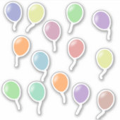 バルーンカラフル形状 シール (正面)