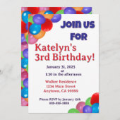 バルーンカラフル招待状 招待状 (正面/裏面)