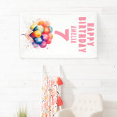 バルーンカラフル水色子供の誕生日パーティー 横断幕 (インサイチュ)