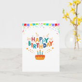 バルーンカラフル誕生日カード カード (黄色い花)