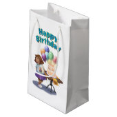 バルーンカラフル誕生日ガール スモールペーパーバッグ (裏面アングル)