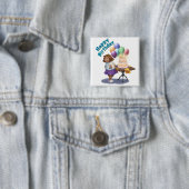 バルーンカラフル誕生日ガール 缶バッジ (インサイチュ)