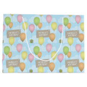 バルーンカラフル誕生日パターン抱き枕 |2| ラージペーパーバッグ (裏面)