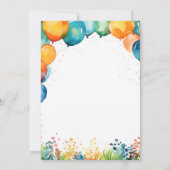 バルーンカラフル誕生日パーティーへの招待 招待状 (裏面)