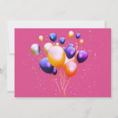バルーンカラフル誕生日パーティーへの招待 招待状 (裏面)